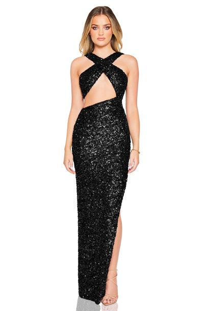Luma Cut Out Gown - Black