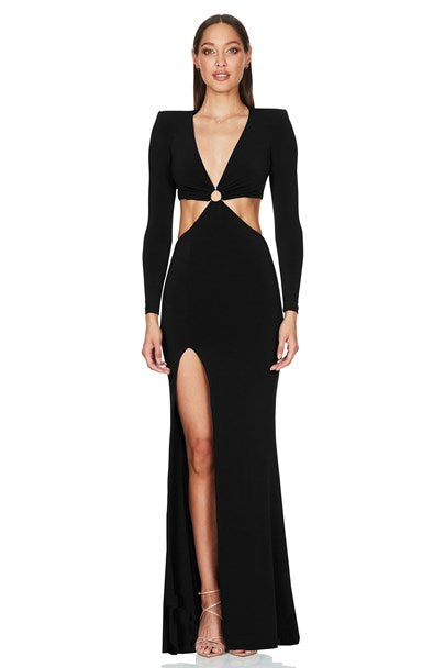 Riley Ring Cut Out Gown - Black