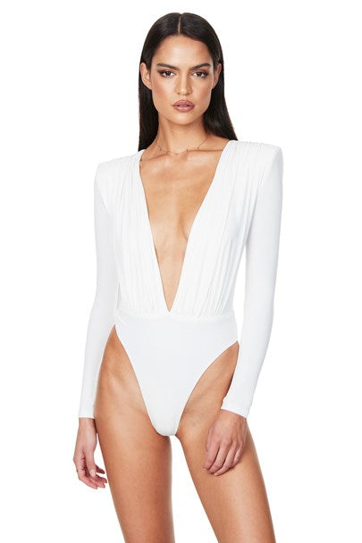 Dasha Plunge Bodysuit - White