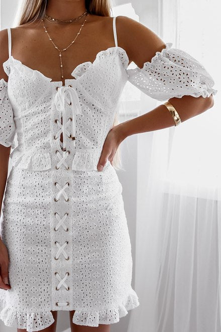 Picnic Corset Dress - White
