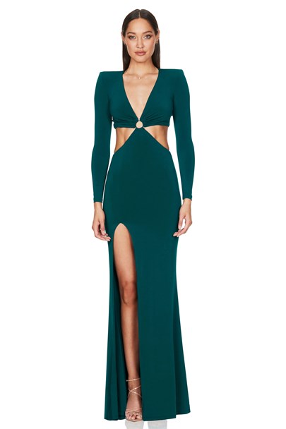Riley Ring Cut Out Gown - Teal