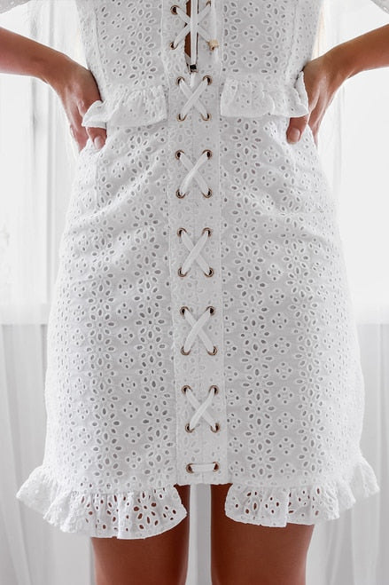 Picnic Corset Dress - White