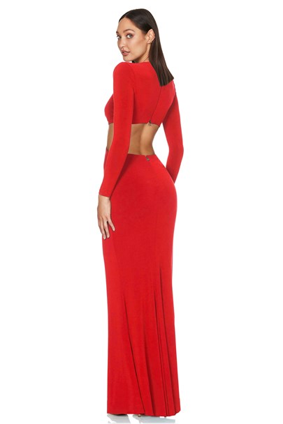 Riley Ring Cut Out Gown - Red