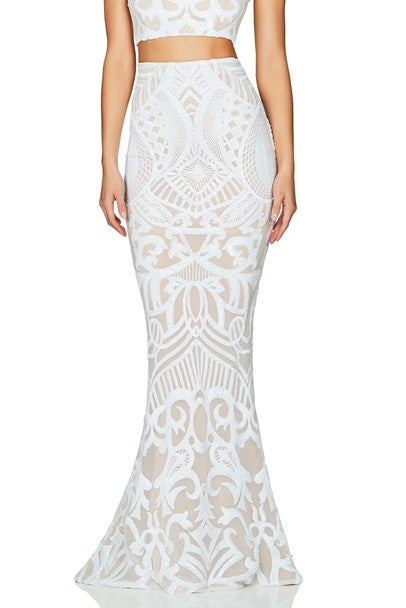 Mon Cherie Sequin Skirt - White