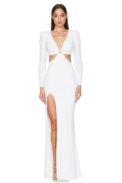 Riley Ring Cut Out Gown - Ivory