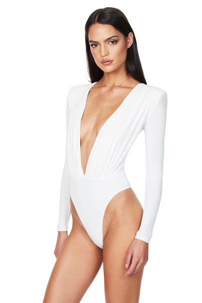 Dasha Plunge Bodysuit - White