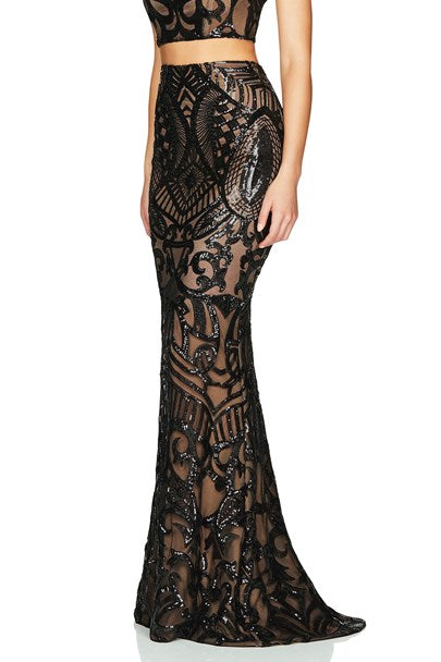 Mon Cherie Sequin Skirt - Black