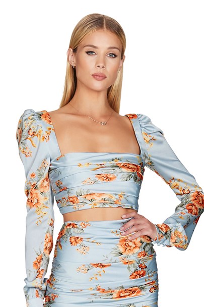 Garden Party Crop - Blue