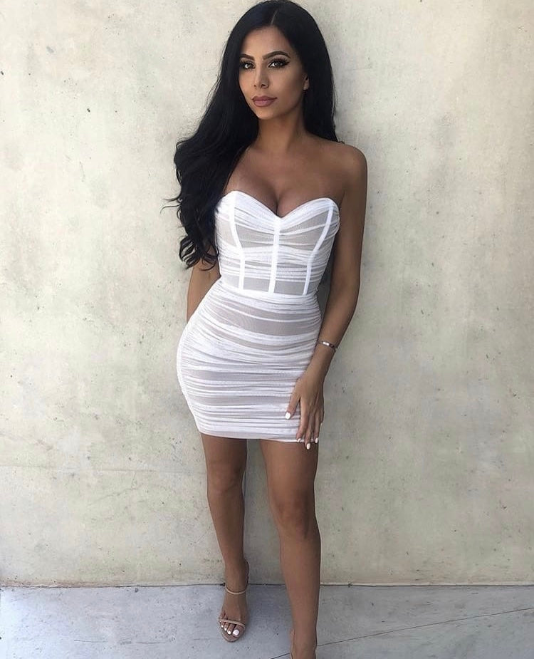 Dita Mesh Mini - White/Nude