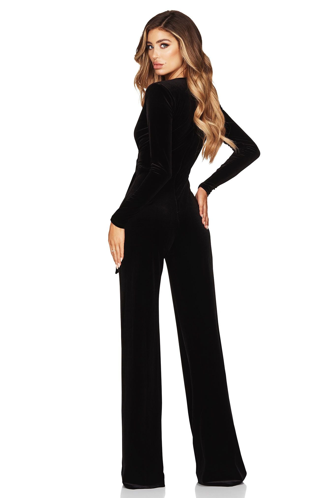 Vamp Velvet Jumpsuit - Black