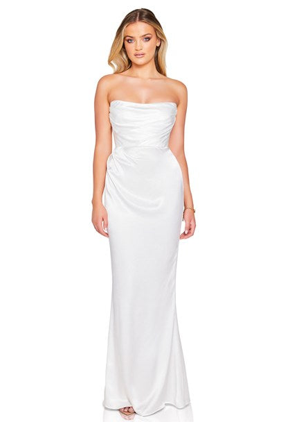 Emelie Strapless Gown - White