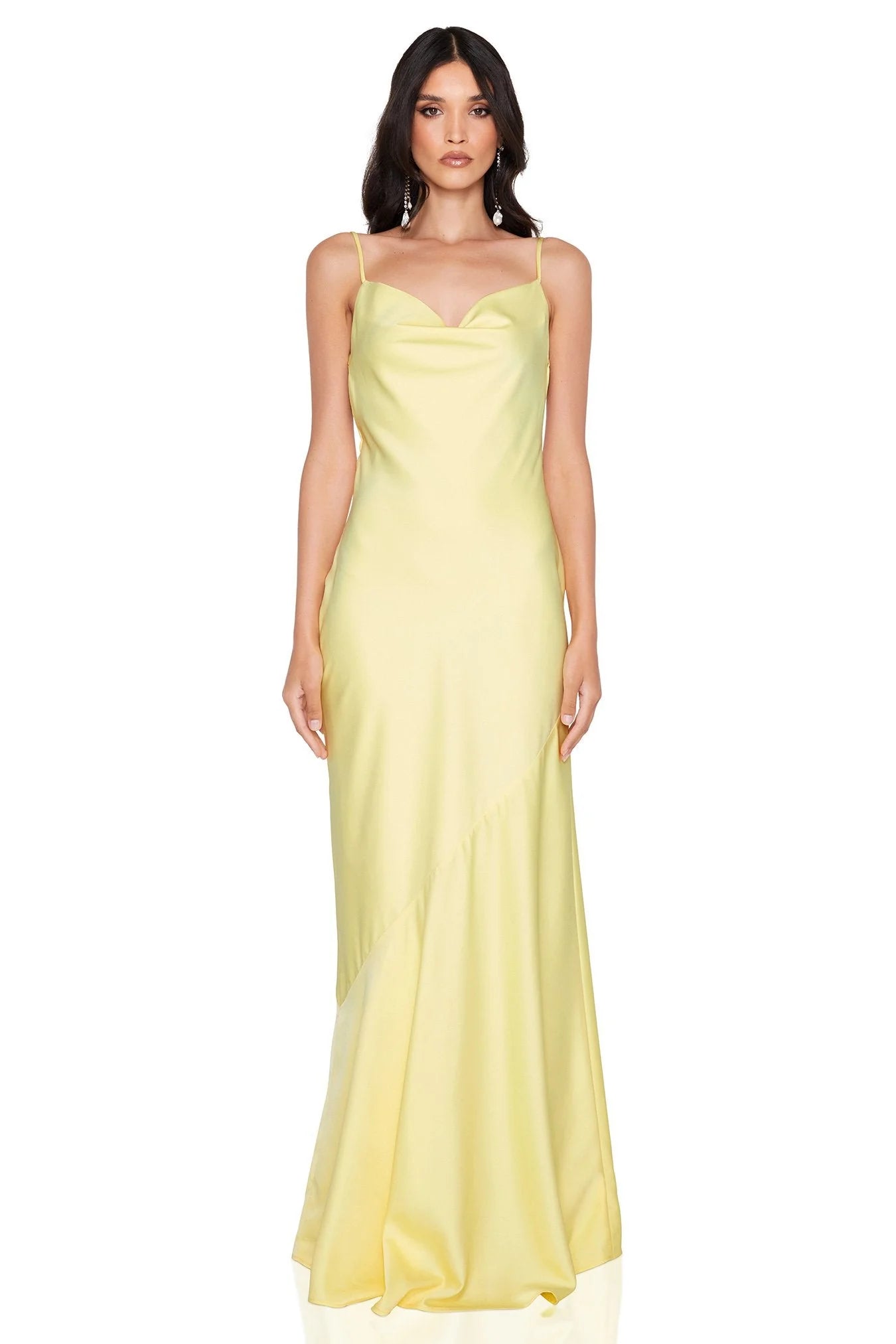 Entice Drape Gown - Lemon