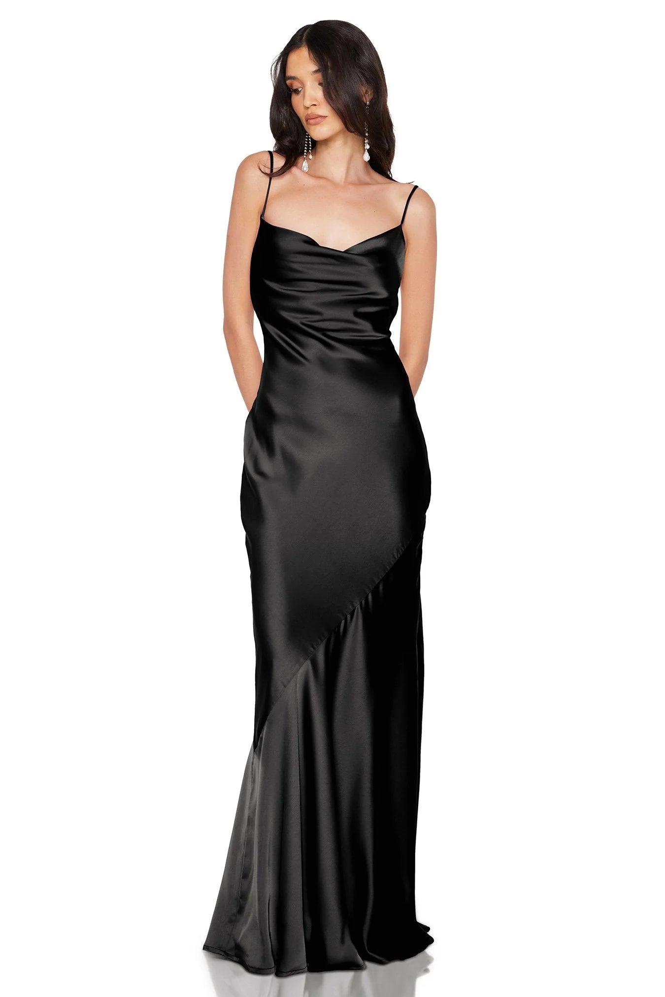 Entice Drape Gown - Black
