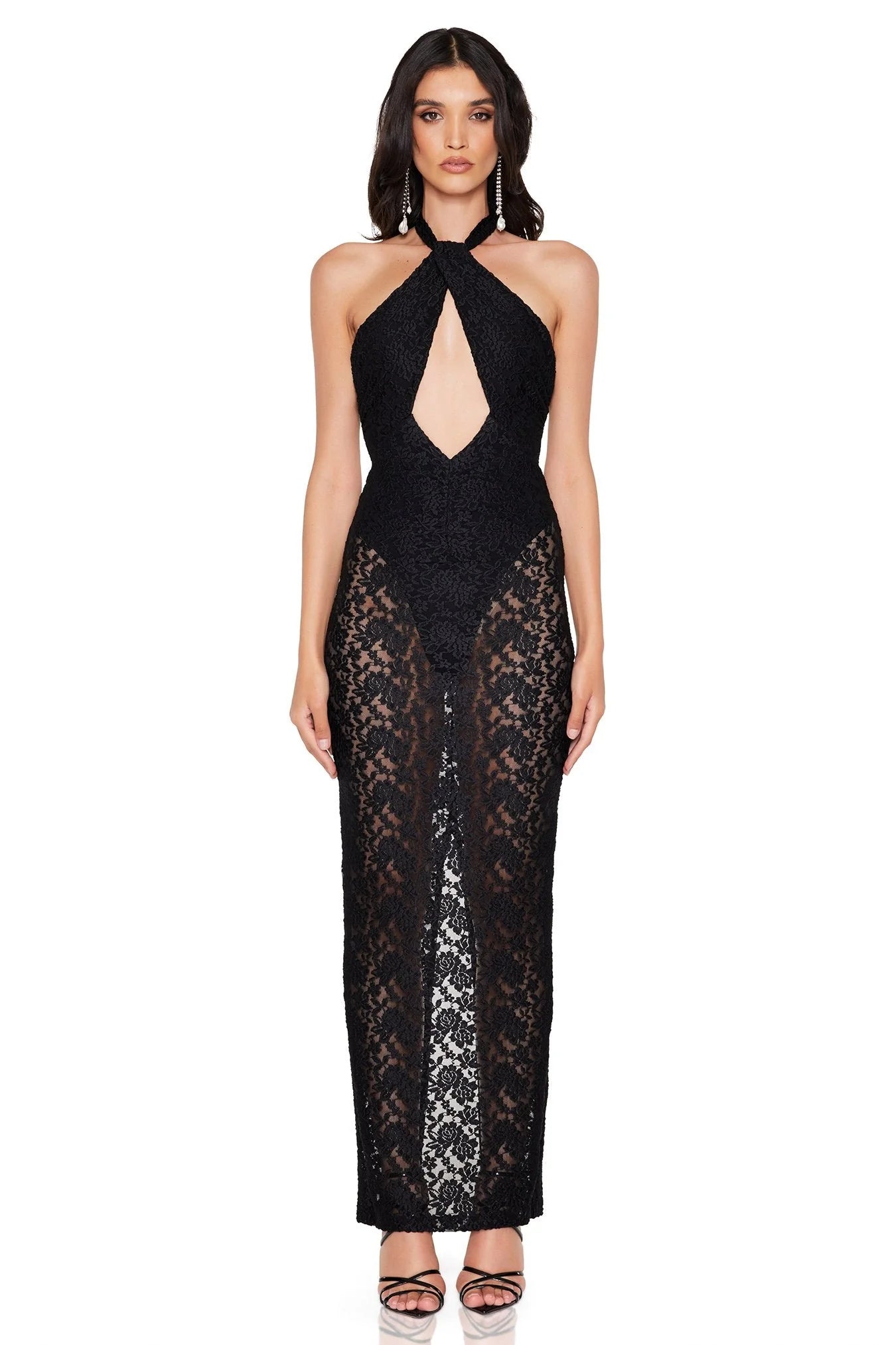 Roxana Halter Gown - Black