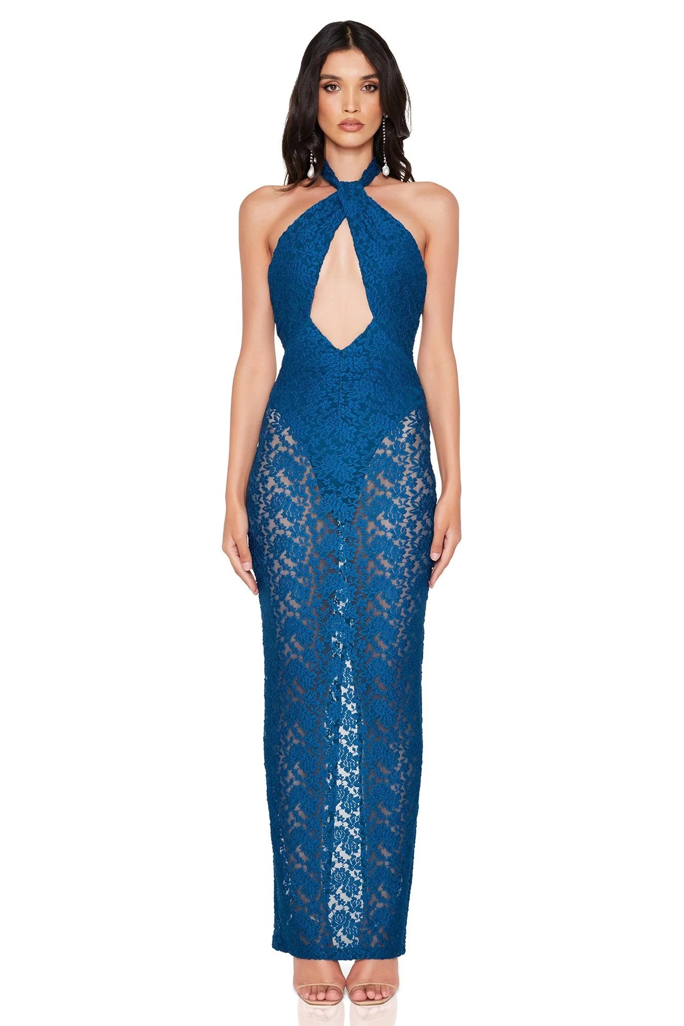 Roxana Halter Gown - Teal