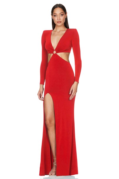 Riley Ring Cut Out Gown - Red