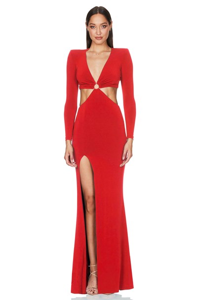 Riley Ring Cut Out Gown - Red