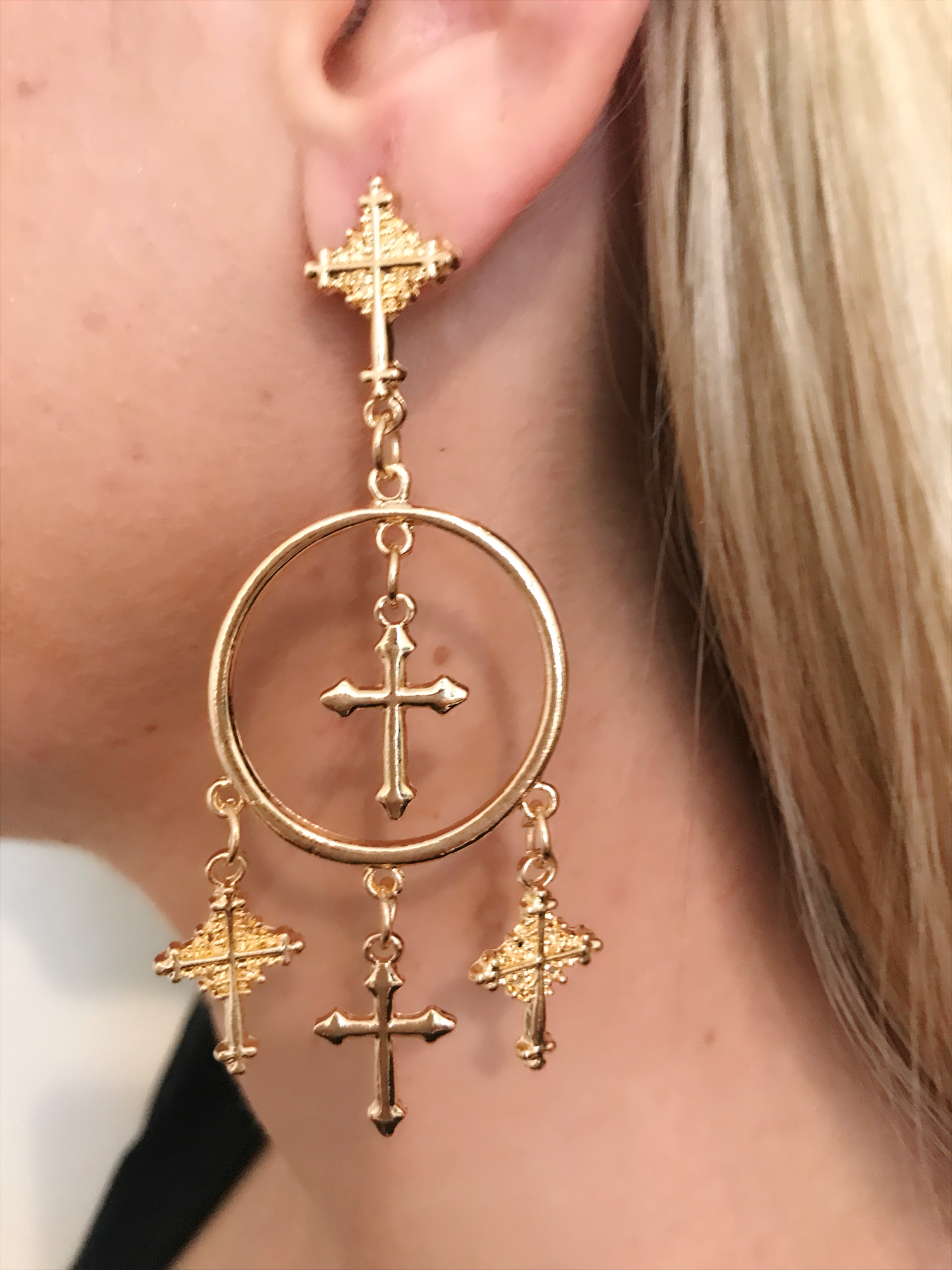 Diablo Cross Earrings