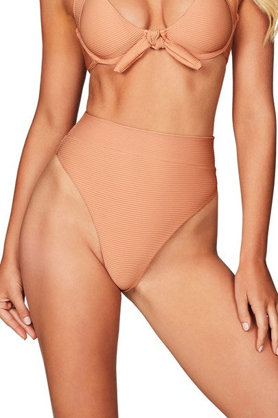 Savannah Rib High Waisted Brief - Nude - Lady Luxe Boutique