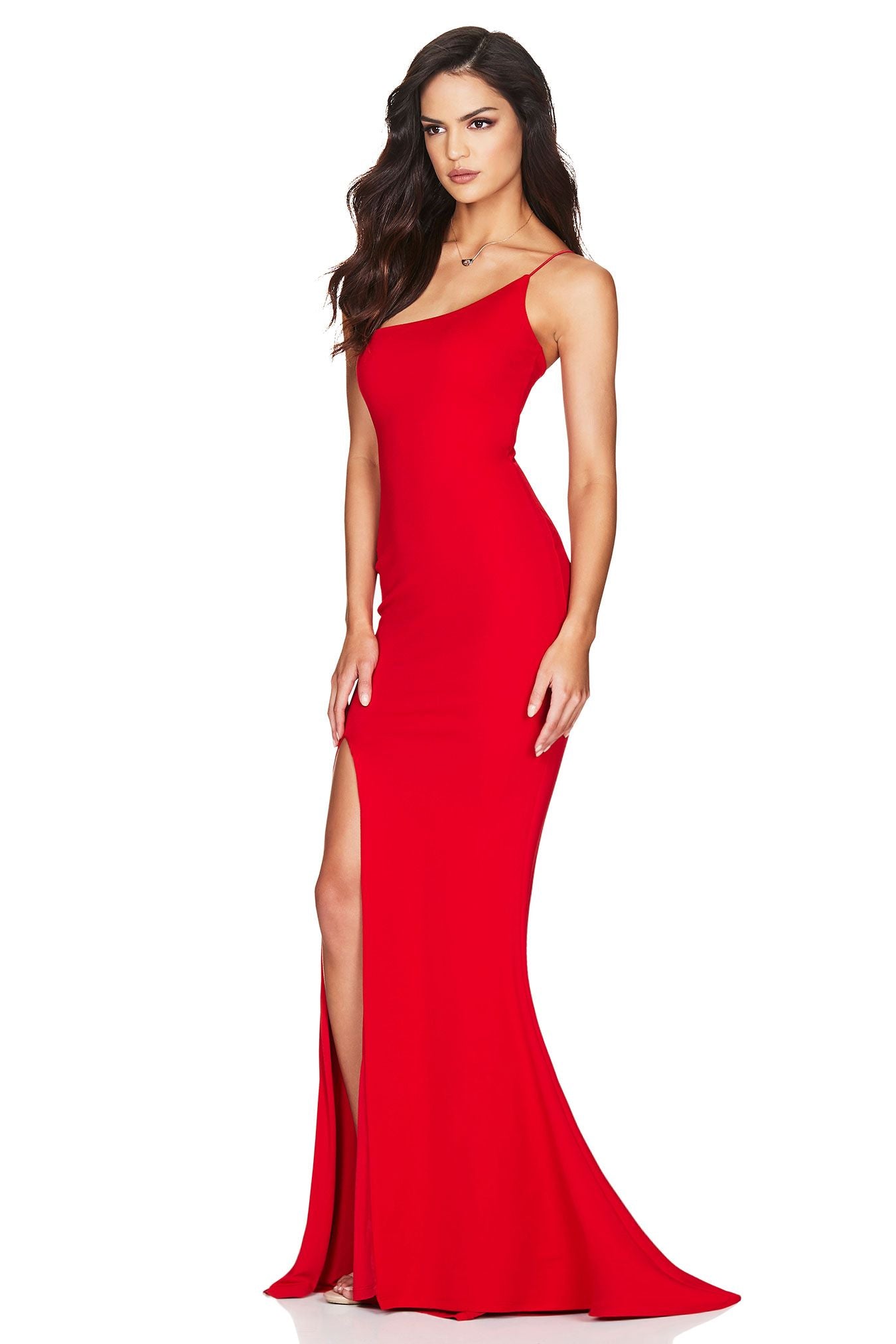 Jasmine One Shoulder Gown - Red